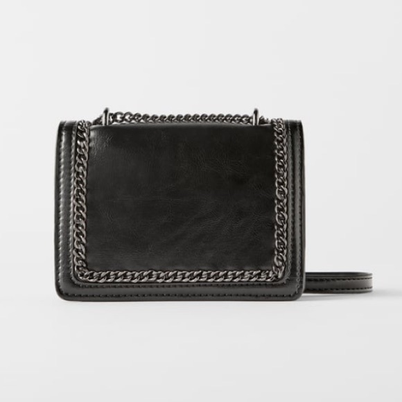 Zara Bags Zara Black Mini Crossbody Bag With Chain Detail Poshmark